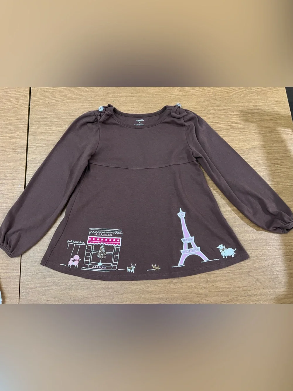 Vintage Gymboree girls top Paris embroidered size 6
